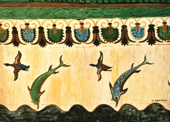 Mural Frieze in the Tomb of the Lionesses Tomba delle Leonesse, Tarquinia, Italy