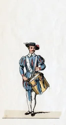 Musician, costume design for Shakespeares play, Henry VIII