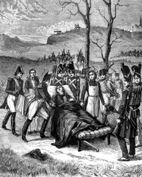 Napoleon ran towards Duroc, who still lived, 1813