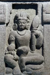 National Museum of India, Delhi. Karttikeya. Gupta, 6th century A.D., Varanasi (Uttar Pradesh). Stone. Detail. India.
