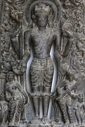 National Museum of India, Delhi. Vishnu. Pala, 9th-10th century A.D. Eastern India. Stone. (detail) India.