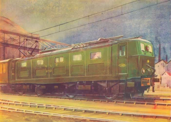 New Electric Locomotive, L.N.E.R., leaving Manchester London Road Station, 1940