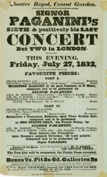 Niccolo Paganini - Playbill