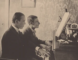 Nijinsky and Maurice Ravel at the Piano Playing a Score from Daphnis and Chloe