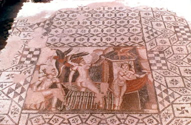 Nymphs, Roman Mosaic, Volubilis, Morocco