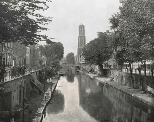 Old Canal and Dom Tower, Utrecht, Netherlands