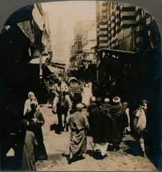 On El Choir, a Narrow Street in the Arab Bazaar Quarter of Cairo, Egypt, 1903