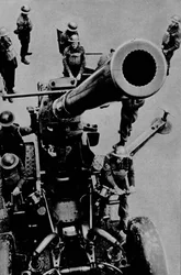 On target! - A 3.7 inch gun detachment at battle practice