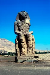One of the Colossi of Memnon, near the Valley of the Kings, Egypt