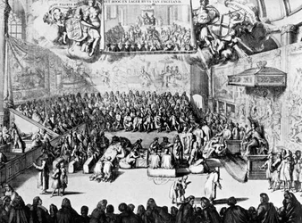 Opening of Parliament by Queen Anne, Westminster, London