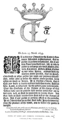 Order of Lords and Commons Concerning Arms