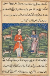 Page from Tales of a Parrot Tuti-nama: Eighteenth Night: Nikfal, the Fortune