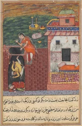 Page from Tales of a Parrot Tuti-nama: Fourth night: The two cooks...