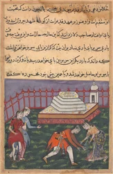 Page from Tales of a Parrot Tuti-nama: Thirty-third Night: Hearing Her Declaration of Love