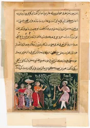 Page from Tales of a Parrot Tuti-nama: Twelfth Night: The Daughter of the Merchant, c1560