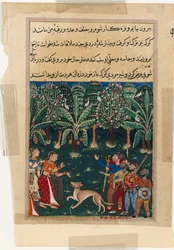 Page from Tales of a Parrot Tuti-nama: Twelfth night: The merchant