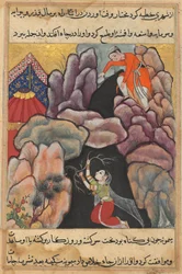 Page from Tales of a Parrot Tuti-nama: Twenty-fifth night: Mukhtar throws his wife