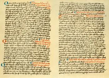Pages from the cartulary of Osney Abbey, c1275