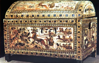 Painted and Inlaid Coffer from the Treasure of Tutankhamun, Ancient Egyptian