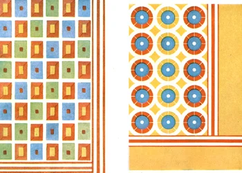 Painted ceiling patterns in the tomb of Nebamon at Thebes, Egypt
