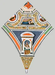Painted decoration in the church of Santa Maria del Popolo, Rome, Italy