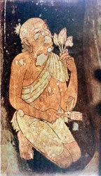 Painting of a Buddhist Monk from the Ajanta Cave Temples, India, 5th-6th Century
