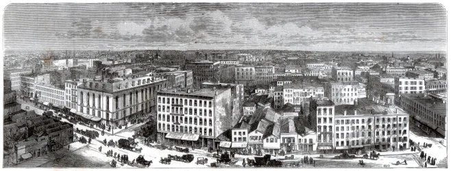 Panorama of Chicago from the top of the City Hall, USA, 1871
