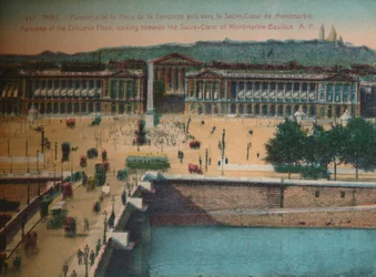 Panorama of the Place de la Concorde, Looking Towards the Sacré-Coeur Basilica in Montmartre, Paris