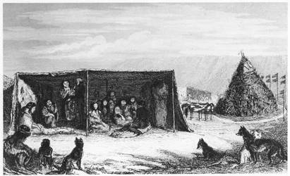 Patagonians in a Toldo or Skin Tent