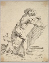 Peasant Holding Fish Net