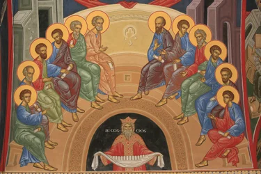 Pentecost, Saint-Antoine-le-Grand orthodox church, Saint-Laurent-en-Royans, France