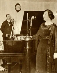 Performers Singing a Duet in One of the Studios of 2LO, Savoy Hill, London, 1923-1935