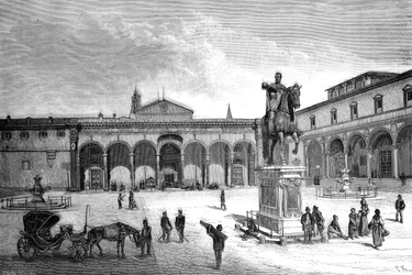 Piazza and Church of the Santissima Annunziata, Florence, Italy