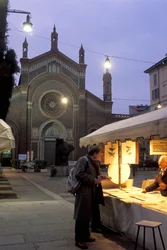 Piazza del Carmine by Night, Milan, Italy