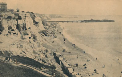 Pier and Sands from Dudley Chine Boscombe Pier in distance, 1929