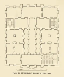 Plan of Government House in the Fort, 1925