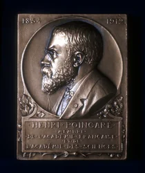 Plaquette commemorating the death of Henri Poincare, French mathematician
