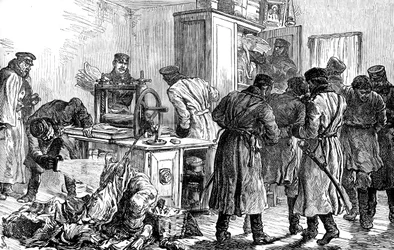 Police Discovering a Nihilist Printing Press, St Petersburg, Russia, 1887