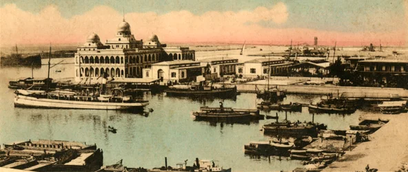 Port Said - The entrance to the canal and Offices to the Company