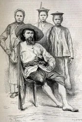 Portrait of Auguste Pavie (1847-1925), French explorer and diplomat in Indochina (engraving)
