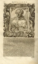 Portrait of Christopher Columbus. From Elogia virorum bellica virtute illustrium by Paolo Giovio