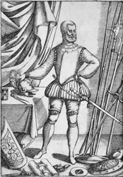 Portrait of Giacomo Di Grassi, Showing Weapons the Use of Which He Taught His Pupils