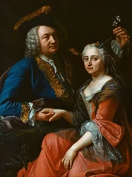 Portrait of Johann Christoph Gottsched with his wife Luise