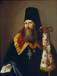 Portrait of Varlaam Denisov, Archbishop of Ural, Mid 19th Century
