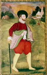 Portrait of a European, Mughal School, Akbar Period, late 16th Century