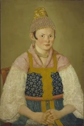 Portrait of a Merchant Woman in Kokoshnik Kabluchok