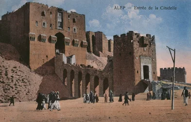 Postcard Depicting the Citadel Entrance in Aleppo