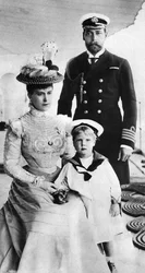 Prince George and His Wife Mary with Their Son Edward, HMS Crescent