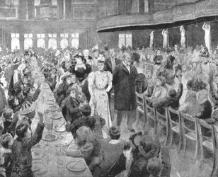 Princess Alexandra attending one of her dinners for poor children, c1897, 1901