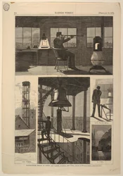Print, Watch-tower, Corner of Spring and Varick Streets, New York, February 28, 1874
